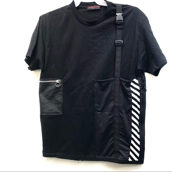 Studio XTC Other - New Cargo T-Shirt Hazard Racing Striped Techwear